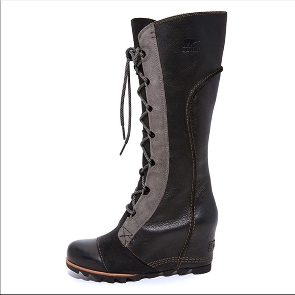 Sorel Shoes - Sorel Cate the Great Lace-up Tall Wedge Boot 8.5